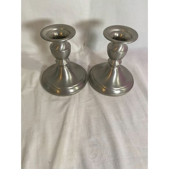 Web Pewter weighted candlestick holders set of 2 - Picture 7 of 7